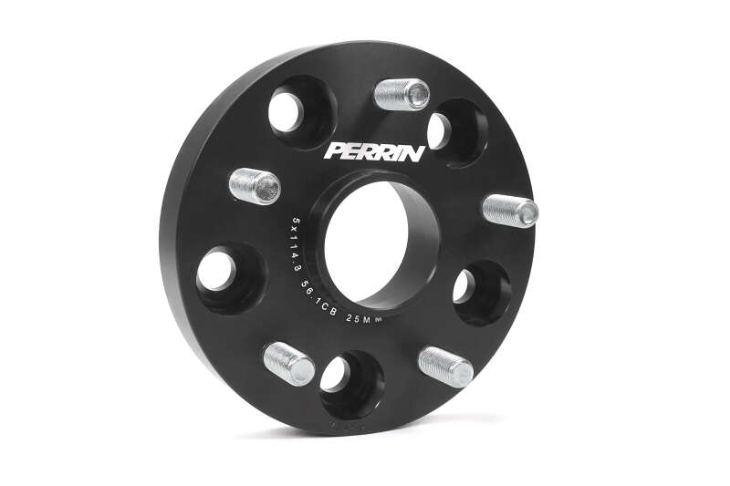 PERRIN 25mm Wheel Spacers 5x114.3 w/56mm Hub - Black - 2005-2021 Subaru STI / 2015-2026 WRX