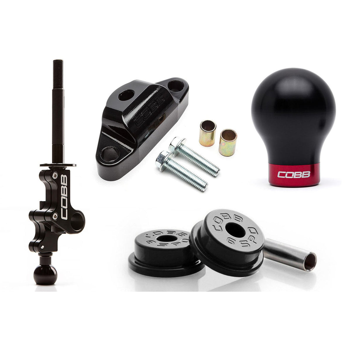 Cobb Stg 1+ Drivetrain Pkg (Weighted Knob) - Black - 2004-2021 Subaru STI 6MT