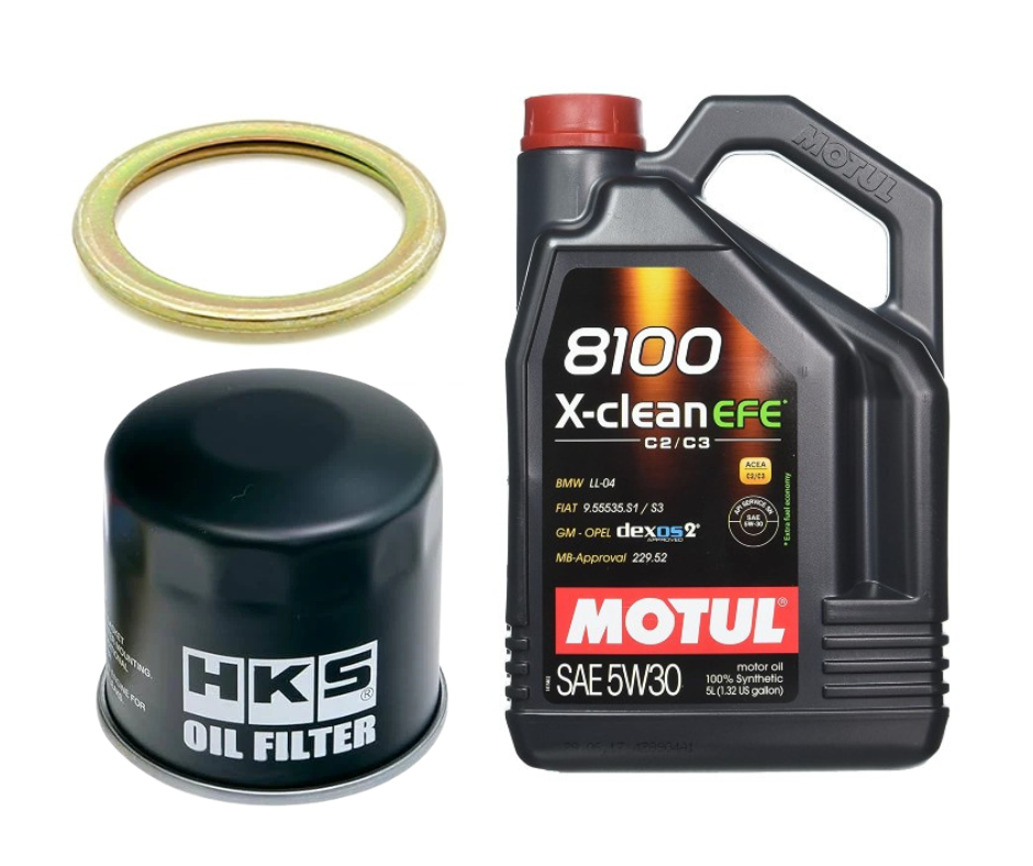 Motul 8100 X-Clean EFE Oil Change Kit - HKS Filter, 5W30 - 2022-2026 Subaru BRZ / Toyota GR86