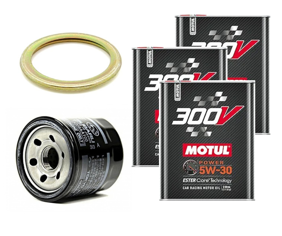 Motul 300V Oil Change Kit, 5W30 - 2004-2021 Subaru STI / 2002-2014 WRX