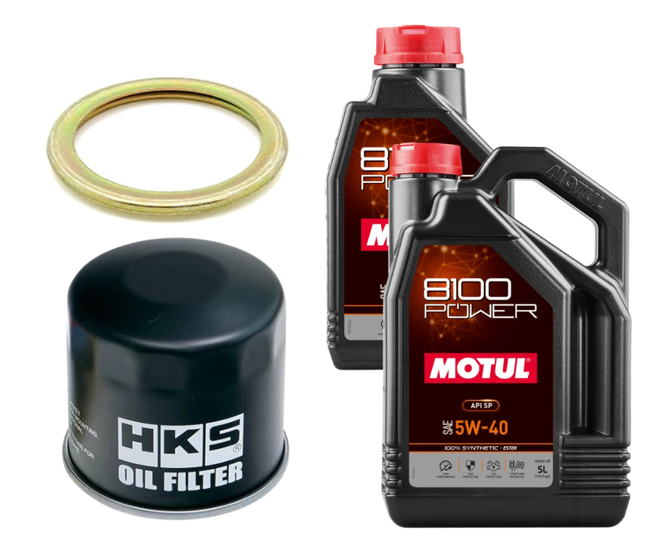 Motul 8100 Power Oil Change Kit - HKS Filter, 5W40 - 2015-2021 Subaru WRX