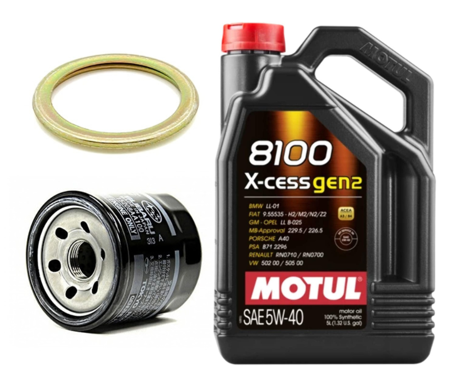 Motul 8100 X-Cess Oil Change Kit, 5W40 - 2004-2021 Subaru STI / 2002-2014 WRX