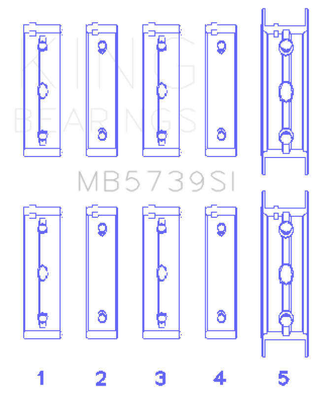 King Engine Bearings Housing Bore + .002 (Size +0.75mm) Main Bearing Set - Subaru EJ Models (inc. 2002-2014 WRX / 2004-2021 STI)