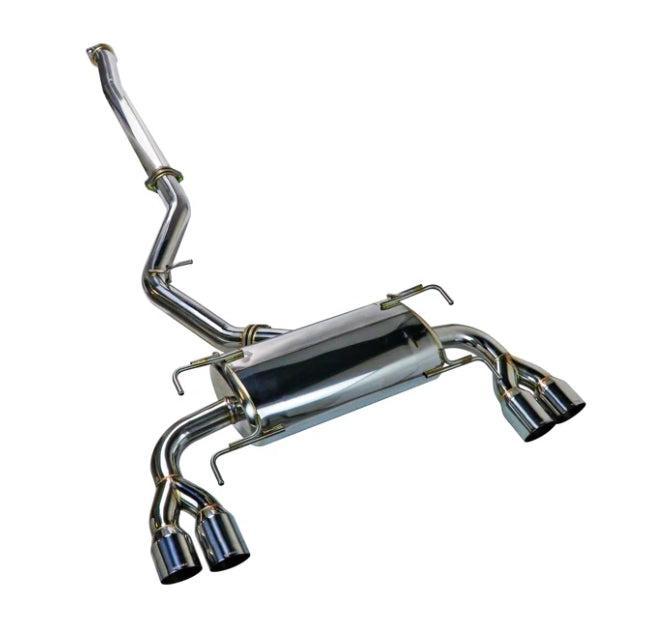 Remark Sports Touring Cat-Back Exhaust - SS Quad Tips (Non Resonated) - 2008-2014 Subaru WRX / STI GR Hatch