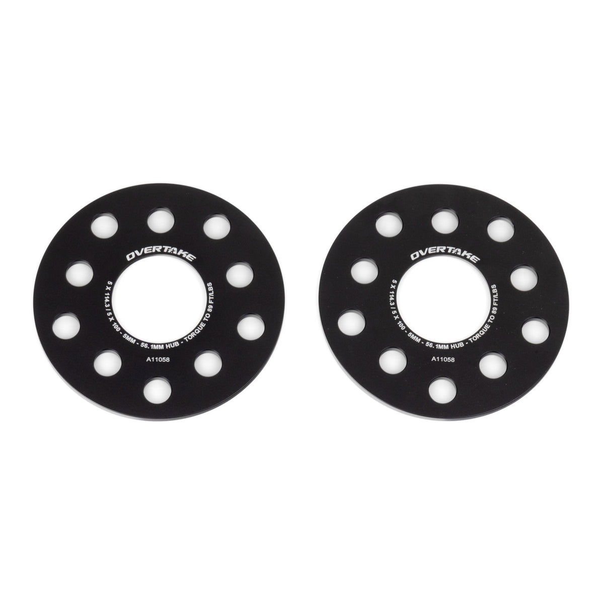 OVERTAKE Wheel Spacers - Pair - 5mm 5x114.3 / 5x100 - 2002-2026 Subaru WRX, 2004-2021 STI, and more