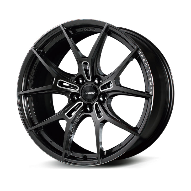 Gram Lights 57FXZ 19x9.5 +38 5x114.3 - Super Dark Gunmetal and Machining Rim Edge DC (Single Wheel)