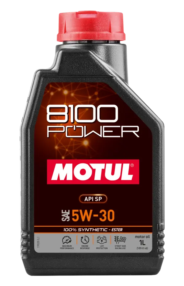 Motul 8100 Power 5W30 Synthetic Engine Oil (1 Liter Bottle)