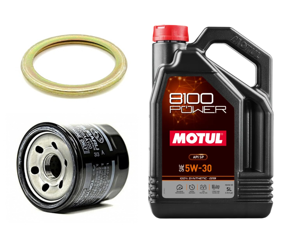 Motul 8100 Power Oil Change Kit, 5W30 - 2004-2021 Subaru STI / 2002-2014 WRX