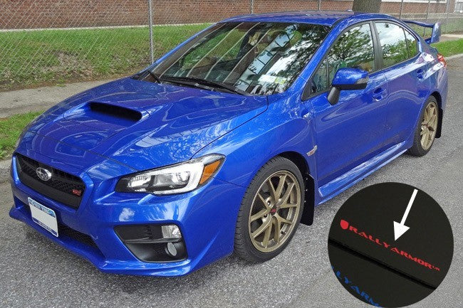 RALMF32-UR-BLK/RD Rally Armor Mud Flaps - 2015+ WRX / 2015+ STI-Black Mud Flap with Red Logo,