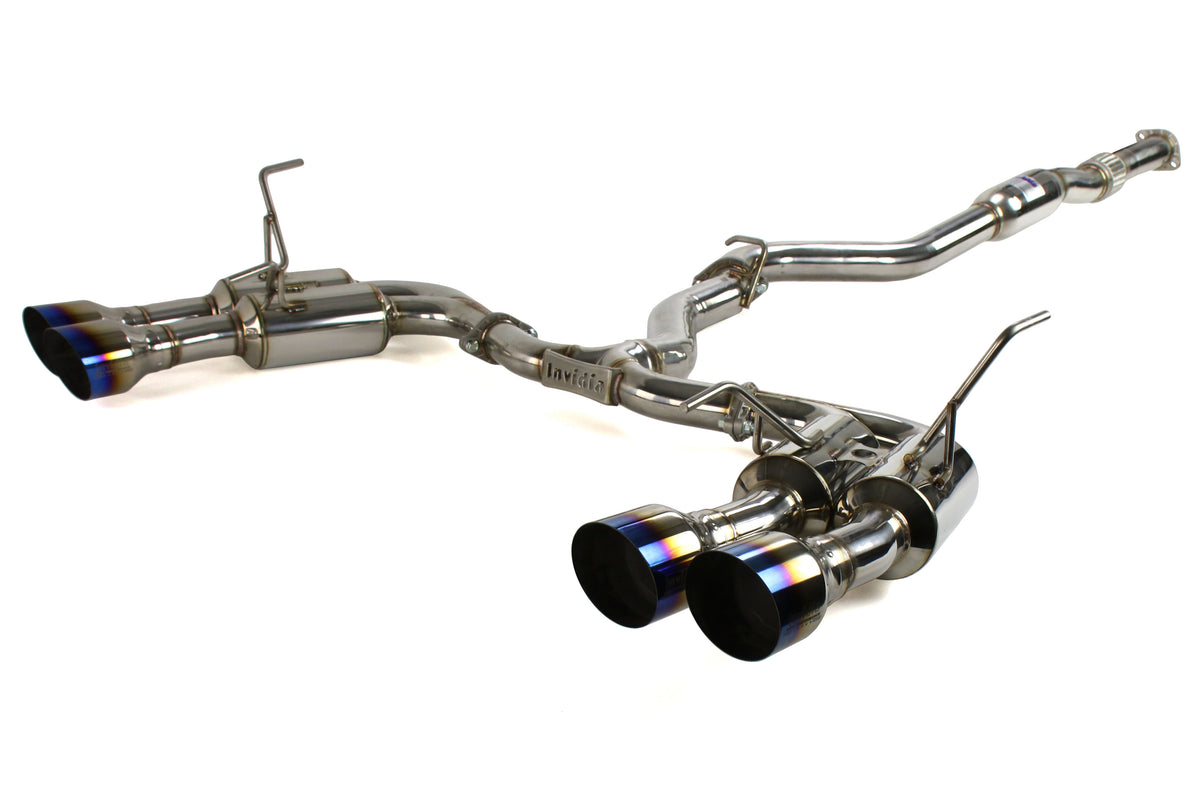 INVHS22WRXGM4ST Invidia Gemini R400 Titanium burnt Quad Tip Cat-back Exhaust - 2022+ Subaru WRX,