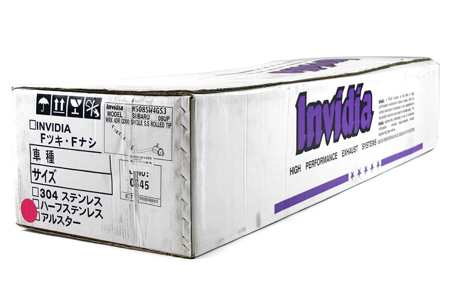 INVHS08SW4G3S Invidia Q300 Cat Back Exhaust Single Exit - 2008-2010 Subaru WRX Sedan,
