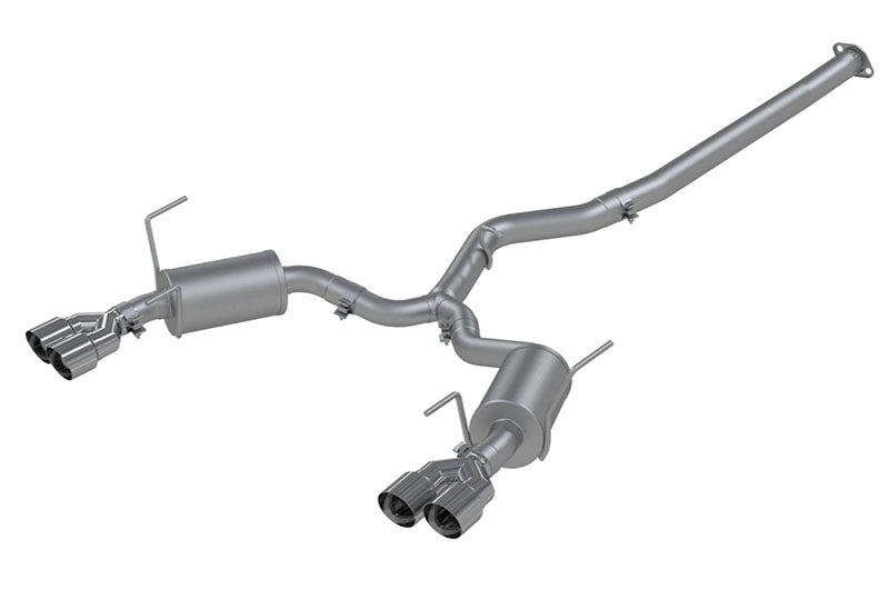 MBRS4800304 MBRP Street 3in Quad Tip Cat Back Exhaust - 2015+ WRX / STI-Stainless Steel,