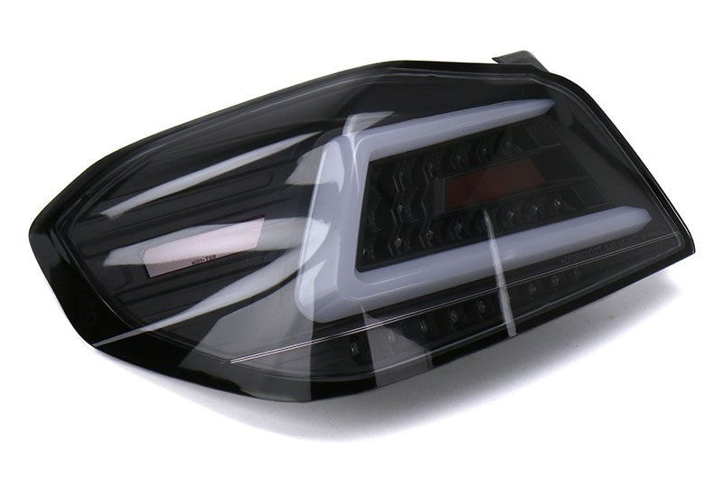 SCDLT-WRX15JMLED-SQ-TM Spec-D Sequential LED Tail Lights - 2015+ WRX / STI-Glossy Black-Clear Lens-White LED Bar,
