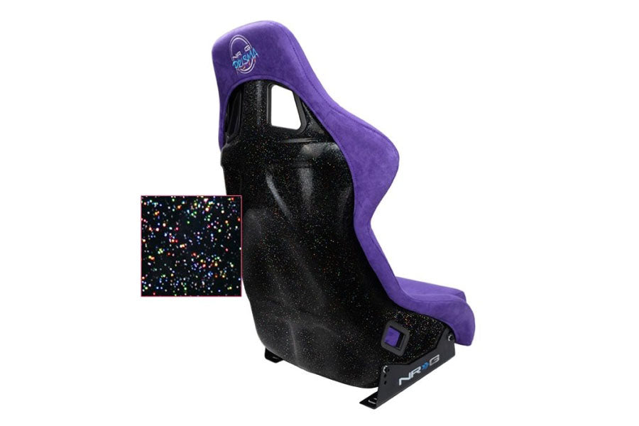 NRGFRP-302PP-PRISMA NRG Innovations FRP Bucket Seat PRISMA Edition with pearlized back. All Purple alcantara vegan material. (Large),
