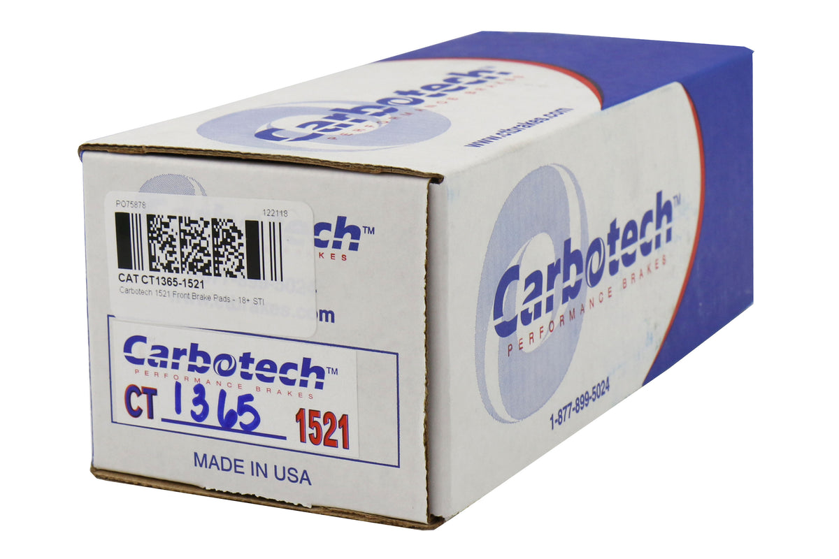 CATCT1365-1521 Carbotech 1521 Front Brake Pads - 18+ STI,