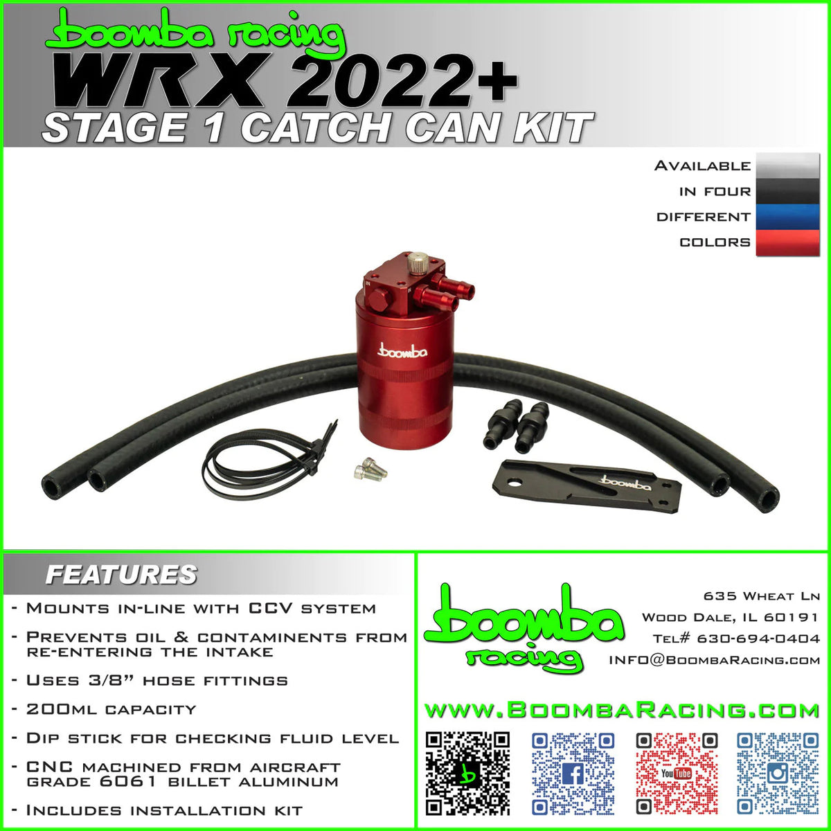 Boomba Racing Stage 1 Catch Can Kit - NATURAL - 2022-2024 Subaru WRX