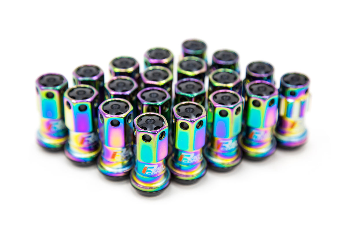 KICWRIA13NK Project Kics R40 Iconix With Aluminum Cap and Locks - 2015+ WRX / STI / 2013+ FT86 / 2014+ Forester -Neo Chrome,