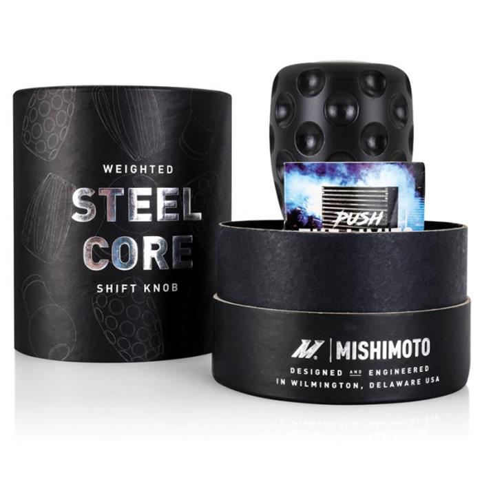 SKU: MMSK-DMPL-BK,,Mishimoto Steel Core Dimple Shift Knob Black Delrin,