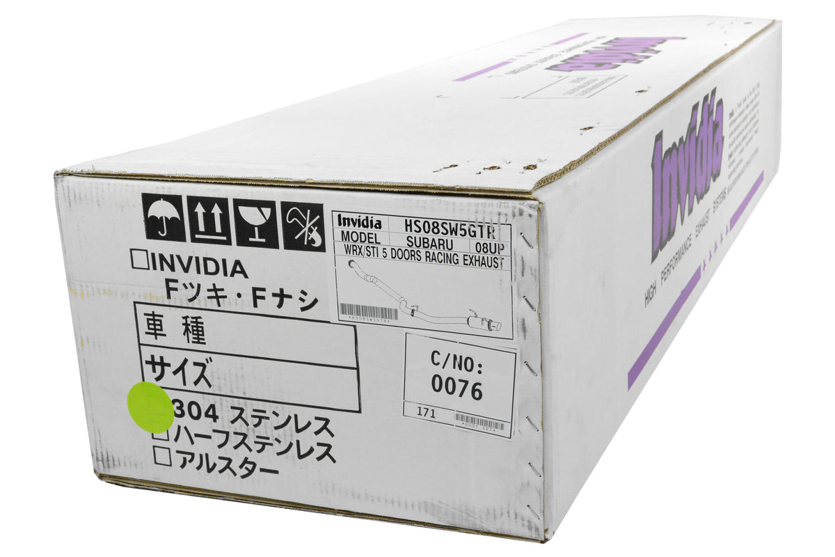INVHS08SW5GTR Invidia Racing Series Cat Back Exhaust - 2008-2014 Subaru WRX Hatchback,