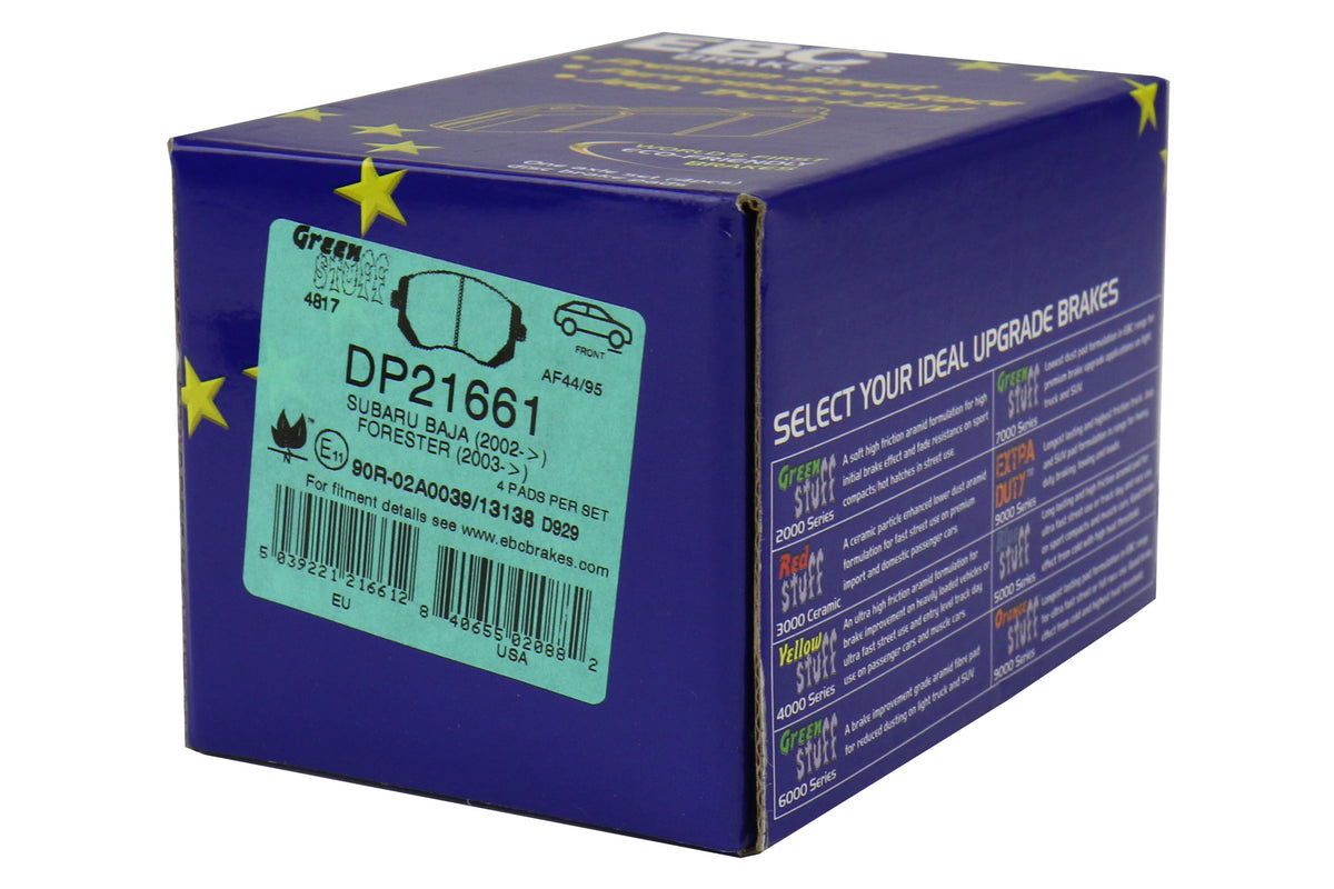 EBCDP21661 EBC Greenstuff Brake Pads (Front) - 2013+ FT86,