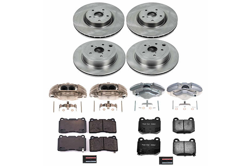 POWKCOE4490 Power Stop Z17 Stock Replacement Brake Kit with Calipers (Front and Rear) - 2008-2017 Subaru STI,