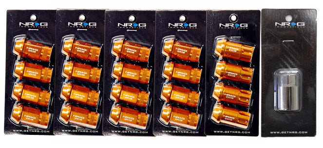 SKU: LN-110-21-RG,,100 Series - Tuner Style Open End Lug Nut & Lock Set - M12x1.25 - Rose Gold - T6061 Aluminum Alloy - Incl. 16 Lugs, 4 Locks & 1 Key,