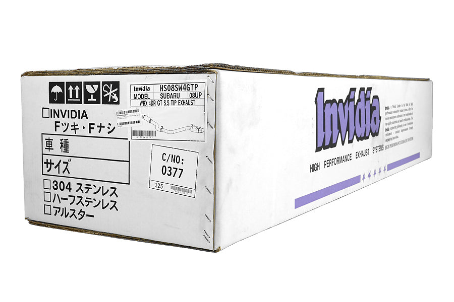 INVHS08SW4GTP Invidia N1 Cat Back Exhaust Single Tip - 2008-2014 Subaru WRX Sedan / 2011-2014 Subaru STI Sedan,