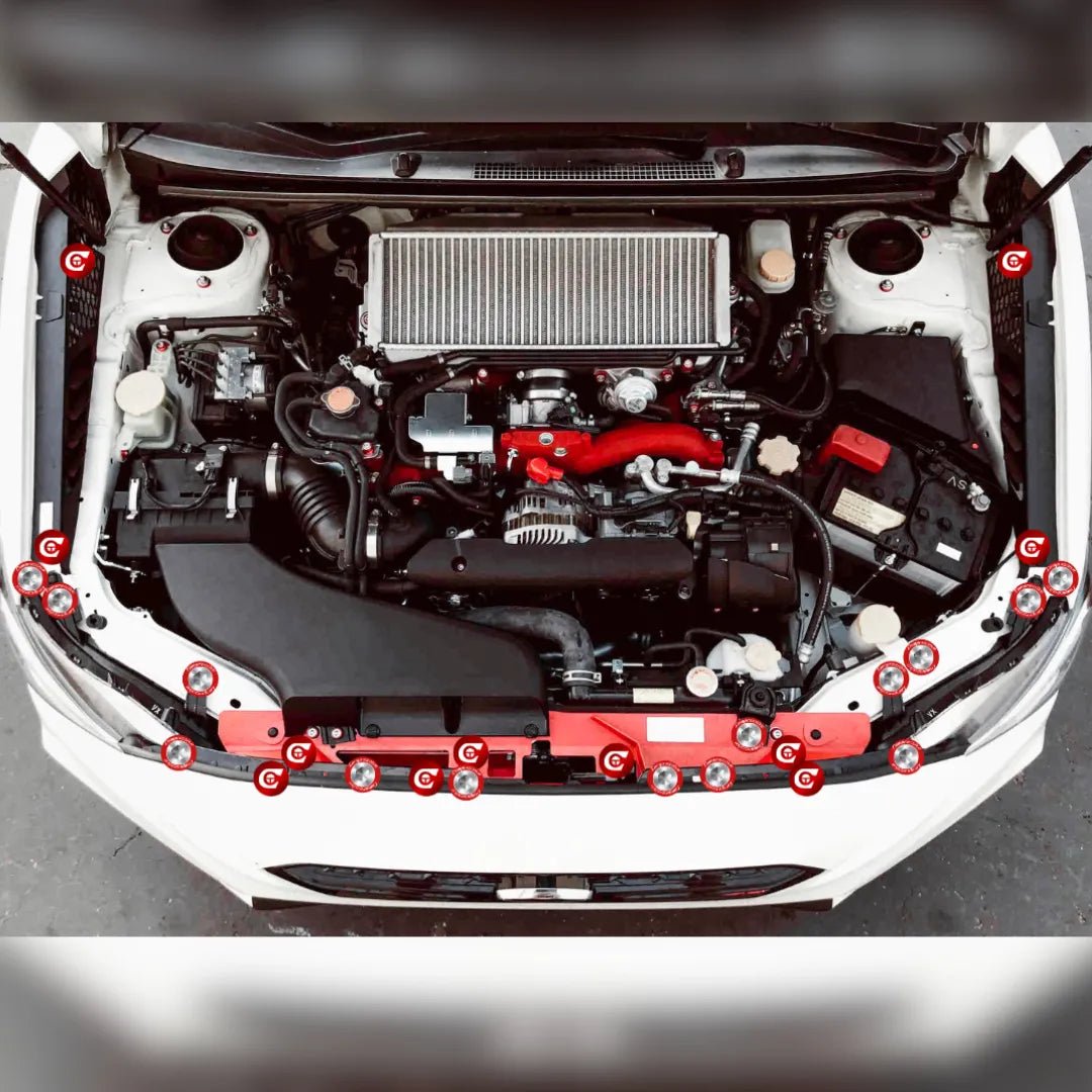 Compressive Tuning Engine Dress-up Clips (25 pc Complete Kit) - 2015-2021 Subaru STI, 2015-2021 Subaru WRX