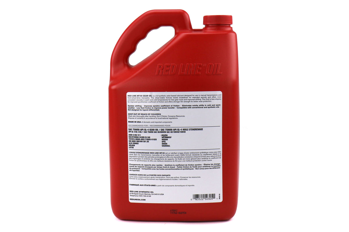 RDL50305 Red Line MT-90 75W90 Gear Oil Gallon - Universal,