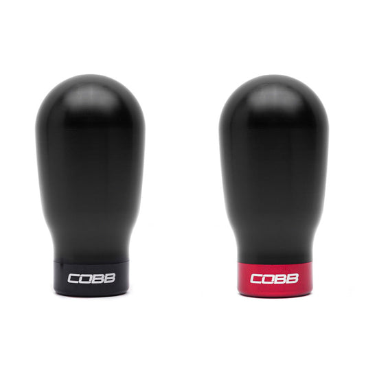 Cobb 6-Speed Tall Weighted Shift Knob - Black (Inc. Both Red + Black Collars) - 2004-2021 Subaru STI / 2015-2026 WRX / 2006-2012 Legacy