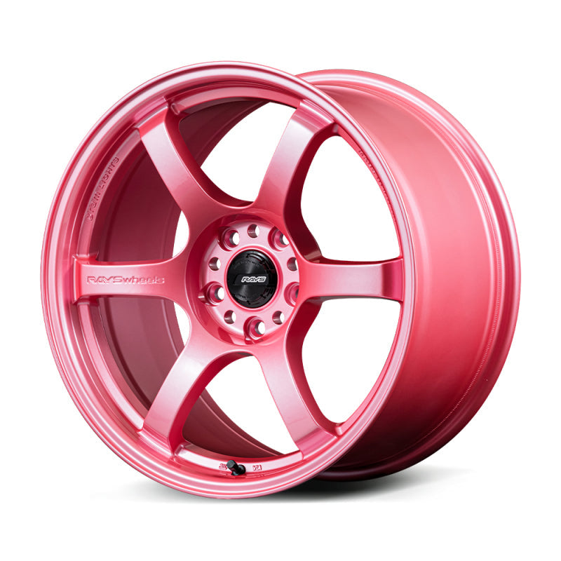 Gram Lights 57CR 18x9.5 +38 5x114.3 - Sakura Pink (w/ Center Cap & No. 21 BK Air Valve) (Single Wheel)