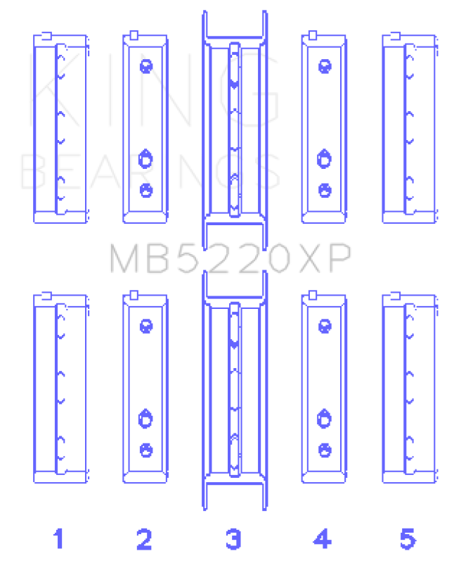 King Engine Bearings Flange #3 Position (Size .025) Performance Main Bearing Set - Subaru EJ Models (inc. 2002-2014 WRX / 2004-2021 STI)