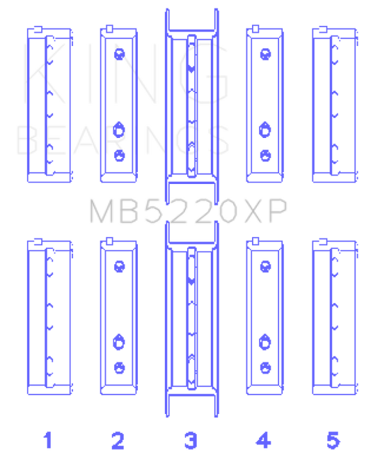 King Engine Bearings Flange #3 Position (Size .025) Performance Main Bearing Set - Subaru EJ Models (inc. 2002-2014 WRX / 2004-2021 STI)