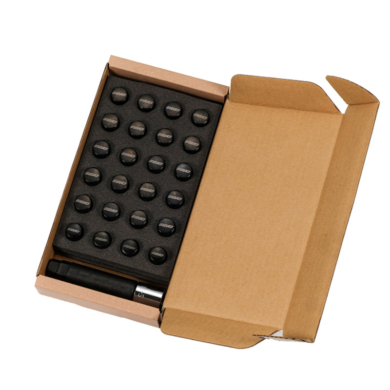 Rays M12x1.50 6 Hole 24pc Lock & Nut Set - Black