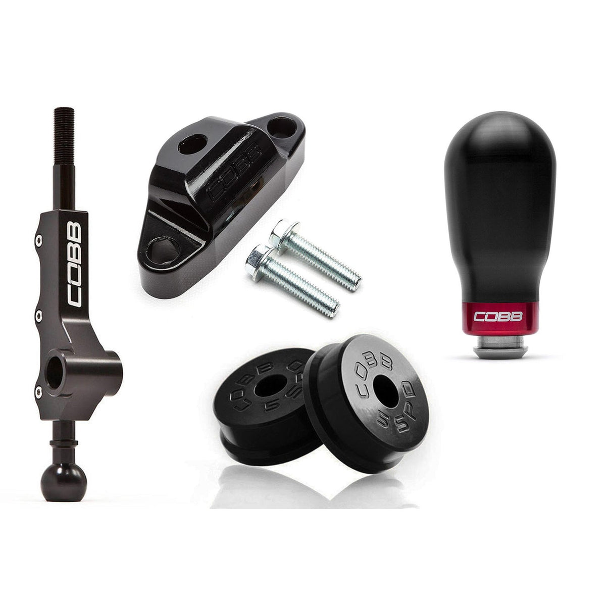 Cobb Stg 1+ Drivetrain Package (Tall Weighted Knob) - White - 2008-2026 Subaru WRX / 2005-2009 Legacy GT / 2006-2008 Forester XT 5MT