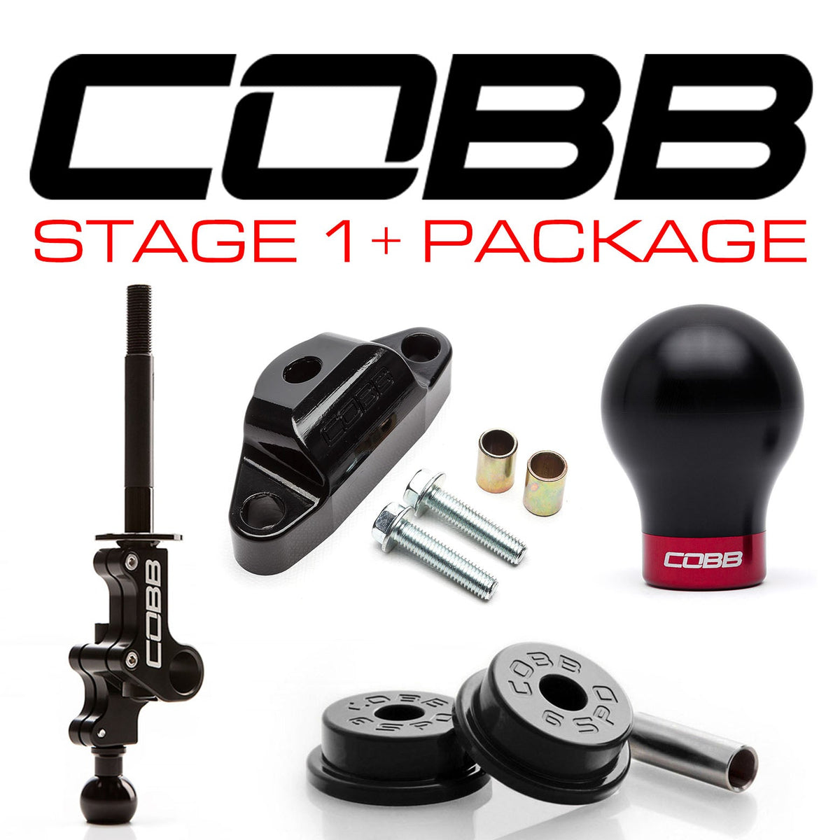 Cobb Subaru STi 6MT Stage 1+ Drivetrain Package w / Black Weighted Shift Knob - 2004-2021 Subaru STI 6MT
