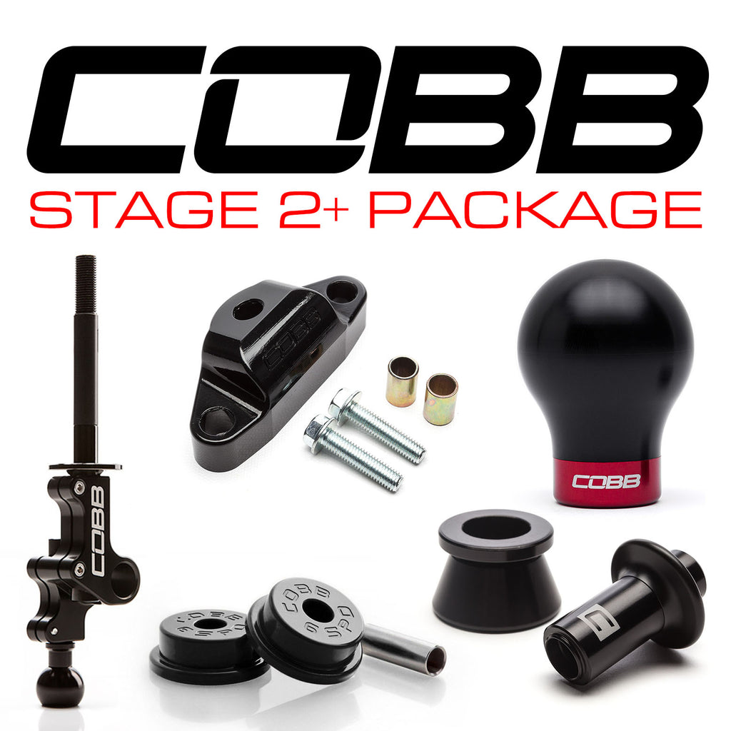 Cobb Stage 2+ Drivetrain Package w/ Weighted White Knob + White/Race Red Lockout - 2004-2021 Subaru STI 6MT