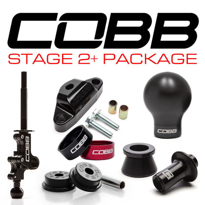 Cobb Stg 2+ Drivetrain Pkg - Black Knob / White & Black Lockout - 2004-2021 Subaru STI 6MT