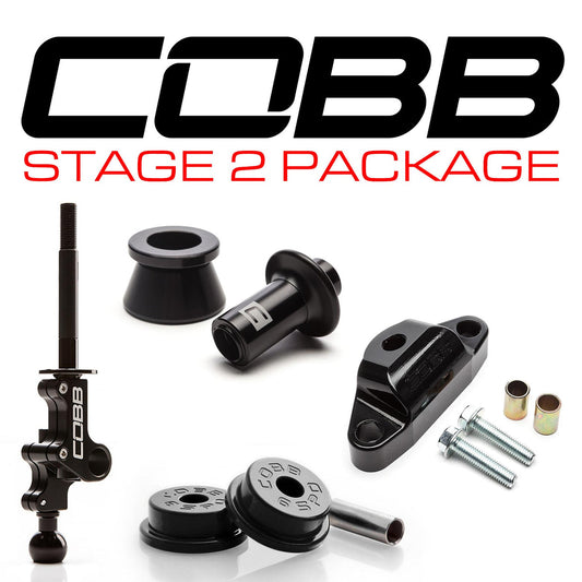 Cobb Stg 2+ Drivetrain Pkg w/ Tall Weighted Shift Knob - Red Knob / White & Red Lockout - 2004-2021 Subaru STI 6MT