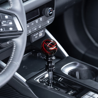 Billetworkz Automatic Shifter - Black w/ Red Splash - Fits Subaru CVT: WRX (2022+), Crosstrek (2024+), Forester (2025+), Impreza (2024+), Legacy/Outback (2015+)
