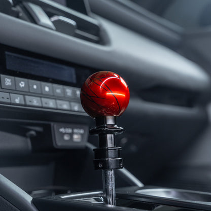 Billetworkz Automatic Shifter - Red w/ Black Splash - Fits Subaru CVT: WRX (2022+), Crosstrek (2024+), Forester (2025+), Impreza (2024+), Legacy/Outback (2015+)
