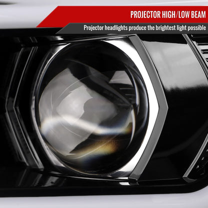 Spec-D Version 2 LED Bar Style Projector Headlights w/ Switchback & Sequential Turn Signal - DRL LED Bar / Gloss Black Housing / Clear Lens - 2015-2021 Subaru WRX/STI (FOR FACTORY HALOGEN HEADLIGHT WITHOUT LED DRL MODELS ONLY)