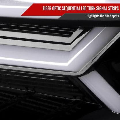 Spec-D Version 2 LED Bar Style Projector Headlights w/ Switchback & Sequential Turn Signal - DRL LED Bar / Gloss Black Housing / Clear Lens - 2015-2021 Subaru WRX/STI (FOR FACTORY HALOGEN HEADLIGHT WITHOUT LED DRL MODELS ONLY)