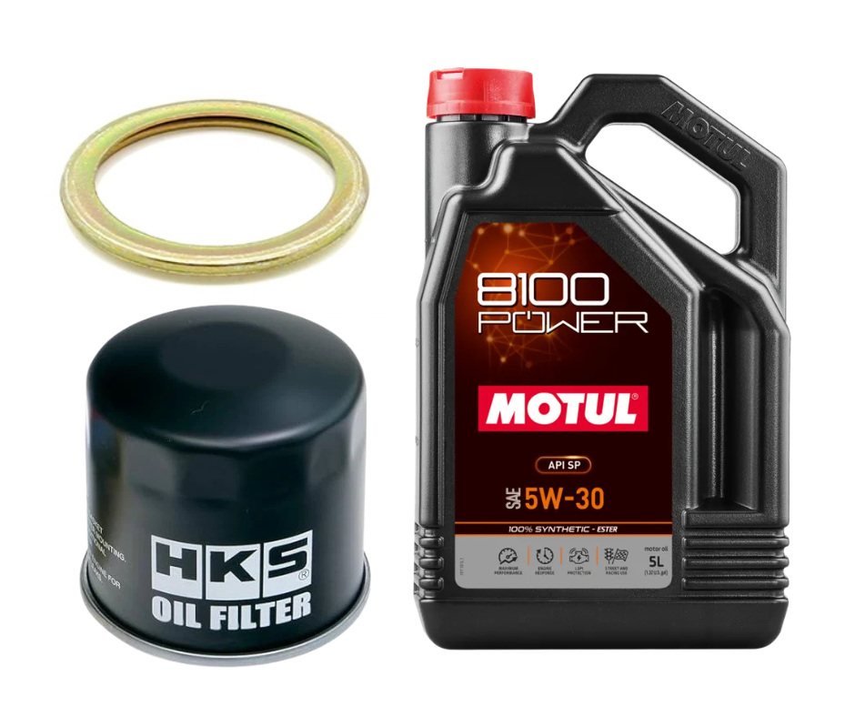 Motul 8100 Power Oil Change Kit - HKS Filter, 5W30 - 2022-2026 Subaru BRZ / Toyota GR86