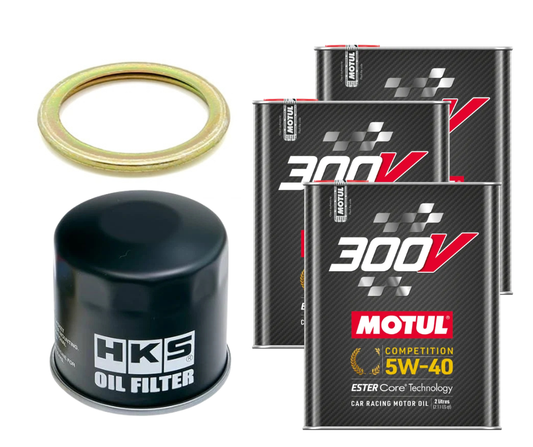 Motul 300V Oil Change Kit - HKS Filter, 5W40 - 2015-2021 Subaru WRX