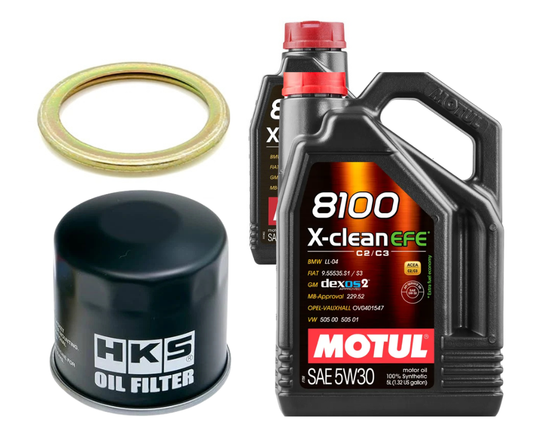Motul 8100 X-Clean EFE Oil Change Kit - HKS Filter, 5W30 - 2013-2020 Subaru BRZ / Toyota GT86 & FR-S