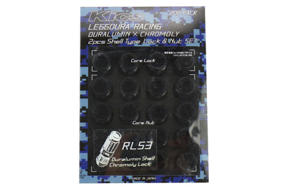 Project Kics Leggdura Racing Shell Type Lug Nut Set 53mm Open-End Look 12X1.25 Black