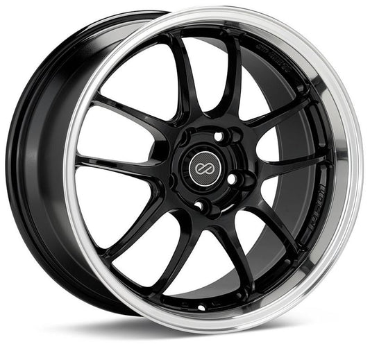 Enkei PF01 17x9 5x114.3 35mm Offset 75mm Hub Bore - Black Machined - 2005-2007 Subaru STI