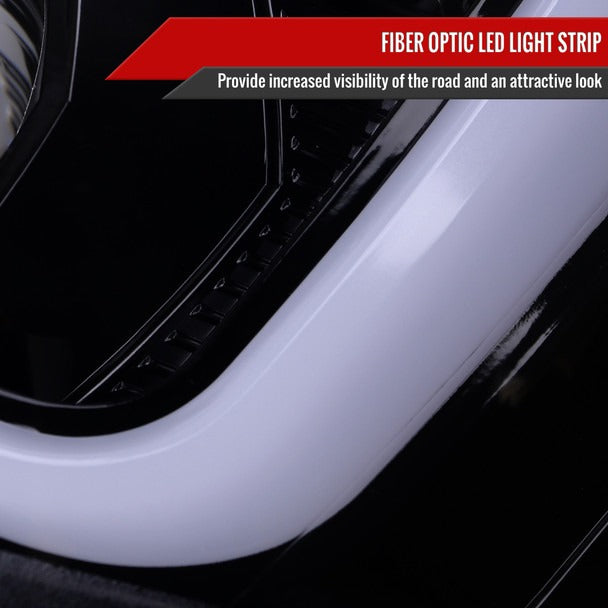 Spec-D Version 2 LED Bar Style Projector Headlights w/ Switchback & Sequential Turn Signal - DRL LED Bar / Gloss Black Housing / Smoked Lens - 2015-2021 Subaru WRX/STI (FOR FACTORY HALOGEN HEADLIGHT WITHOUT LED DRL MODELS ONLY)