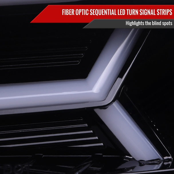 Spec-D Version 2 LED Bar Style Projector Headlights w/ Switchback & Sequential Turn Signal - DRL LED Bar / Gloss Black Housing / Smoked Lens - 2015-2021 Subaru WRX/STI (FOR FACTORY HALOGEN HEADLIGHT WITHOUT LED DRL MODELS ONLY)